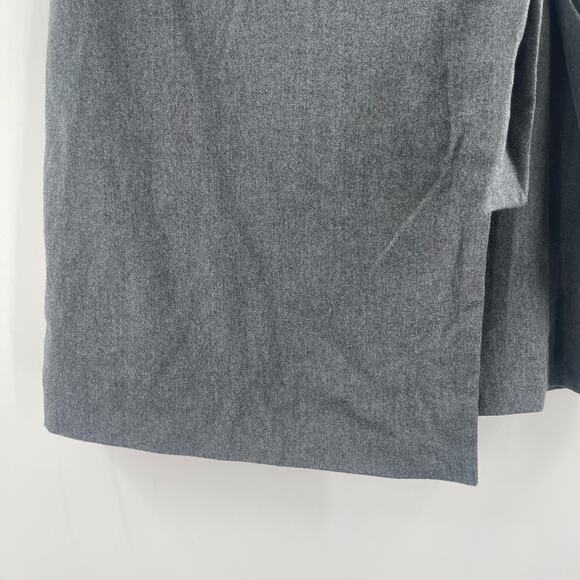 BANANA REPUBLIC Skirt Size 2 Flannel Faux Wrap Light Gray NWT A-Line Mini Preppy - Picture 10 of 16